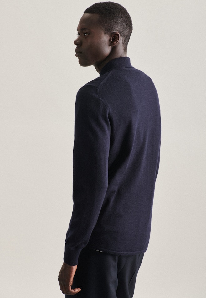 Collar Knit Jacket in Dark Blue | Seidensticker online shop