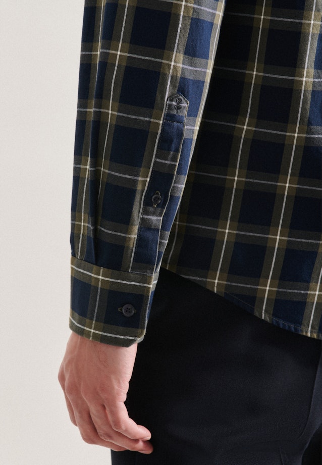 Regular Chemise décontractée carreaux in Bleu Foncé |  Seidensticker Onlineshop