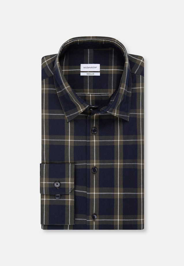 Regular Chemise décontractée carreaux in Bleu Foncé |  Seidensticker Onlineshop