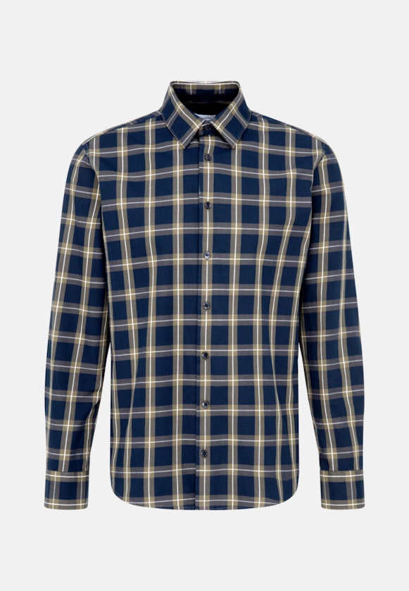 Regular Chemise décontractée carreaux in Bleu Foncé |  Seidensticker Onlineshop