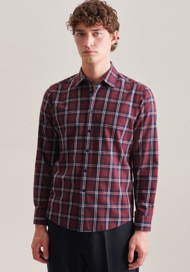 Chemise casual in Regular with Col Kent in Rouge | Seidensticker Onlineshop