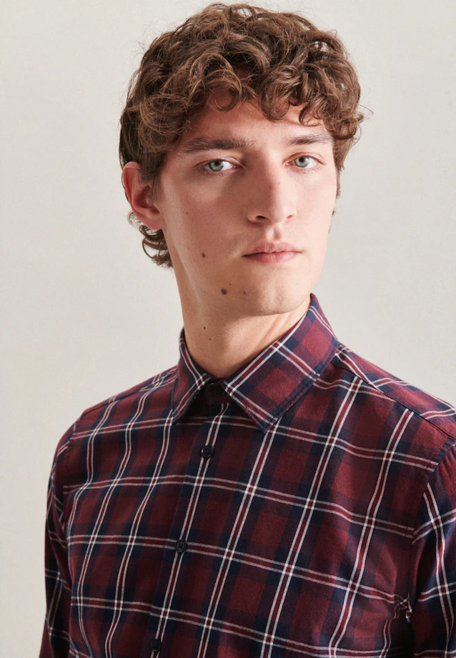 Regular Chemise décontractée carreaux in Rouge |  Seidensticker Onlineshop