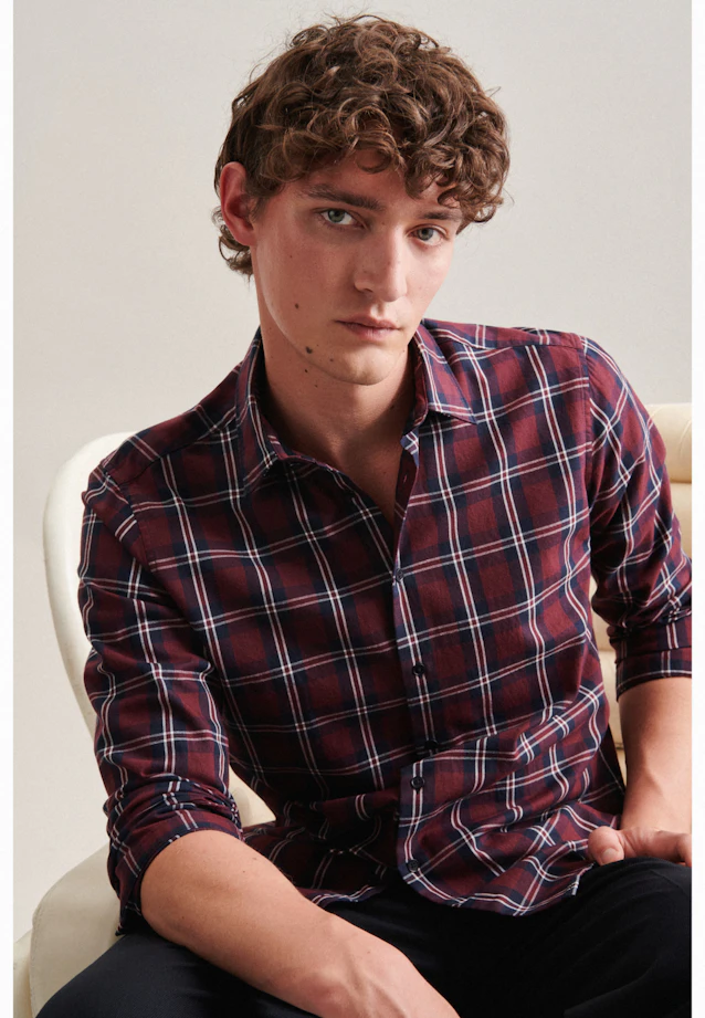 Regular Chemise décontractée carreaux in Rouge |  Seidensticker Onlineshop