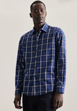 Regular Chemise décontractée carreaux in Bleu Foncé |  Seidensticker Onlineshop