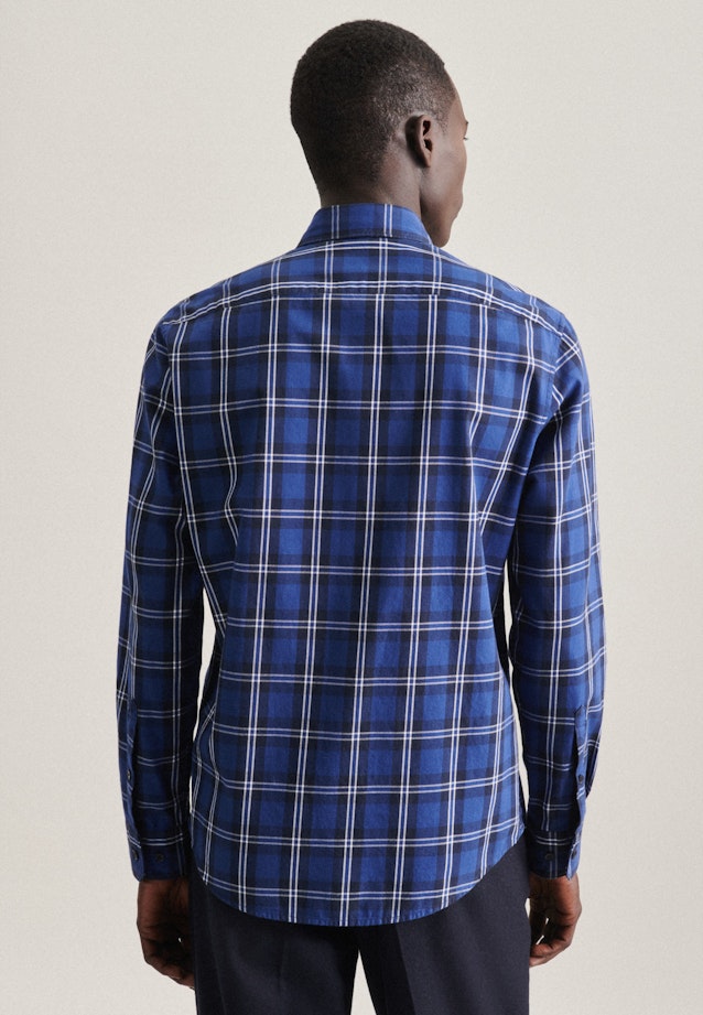 Regular Chemise décontractée carreaux in Bleu Foncé |  Seidensticker Onlineshop