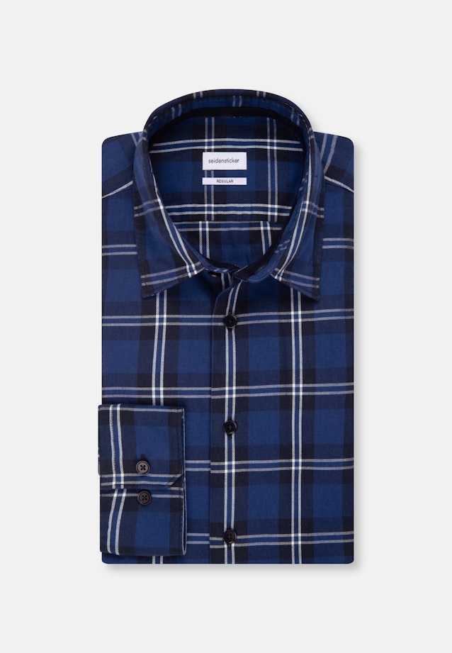 Regular Chemise décontractée carreaux in Bleu Foncé |  Seidensticker Onlineshop