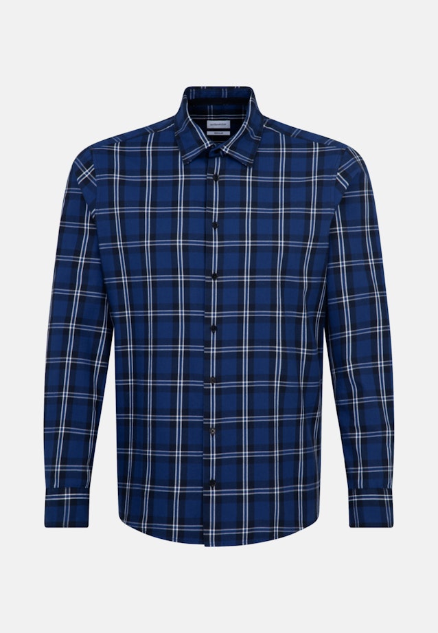 Regular Chemise décontractée carreaux in Bleu Foncé |  Seidensticker Onlineshop