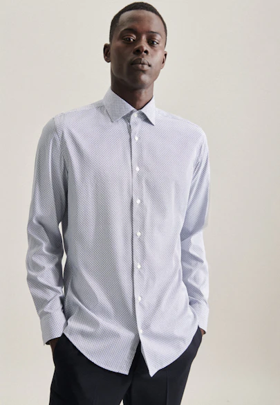 Slim Business shirt Print in Light Blue |  Seidensticker Onlineshop