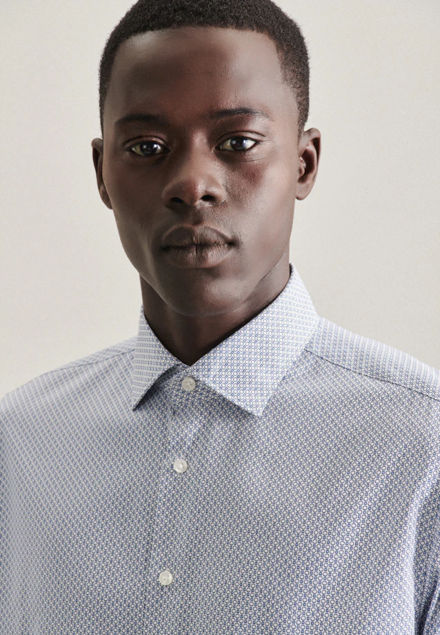 Slim Business Hemd Druck in Hellblau |  Seidensticker Onlineshop