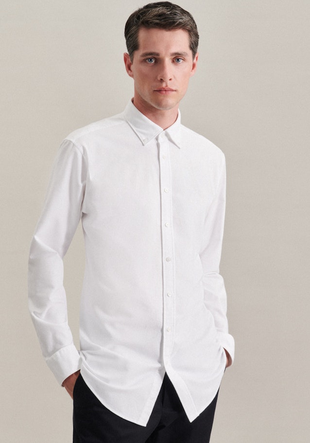 Business Shirt in Regular with Button-Down-Collar in White |  Seidensticker Onlineshop