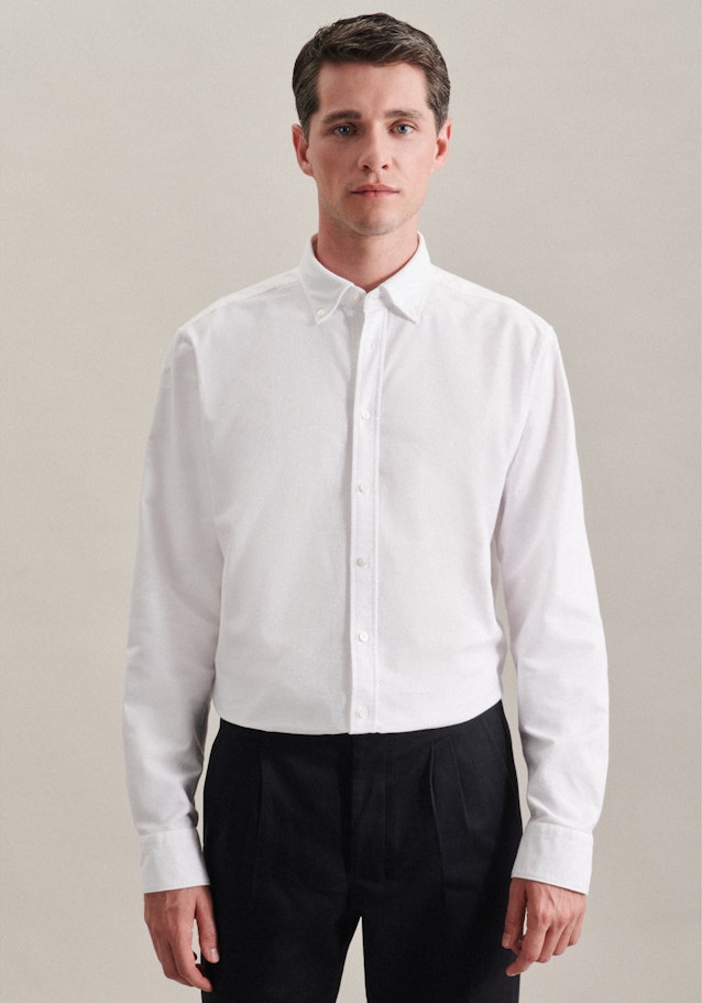 Chemise Business Regular Oxford Col Boutonné in Blanc |  Seidensticker Onlineshop