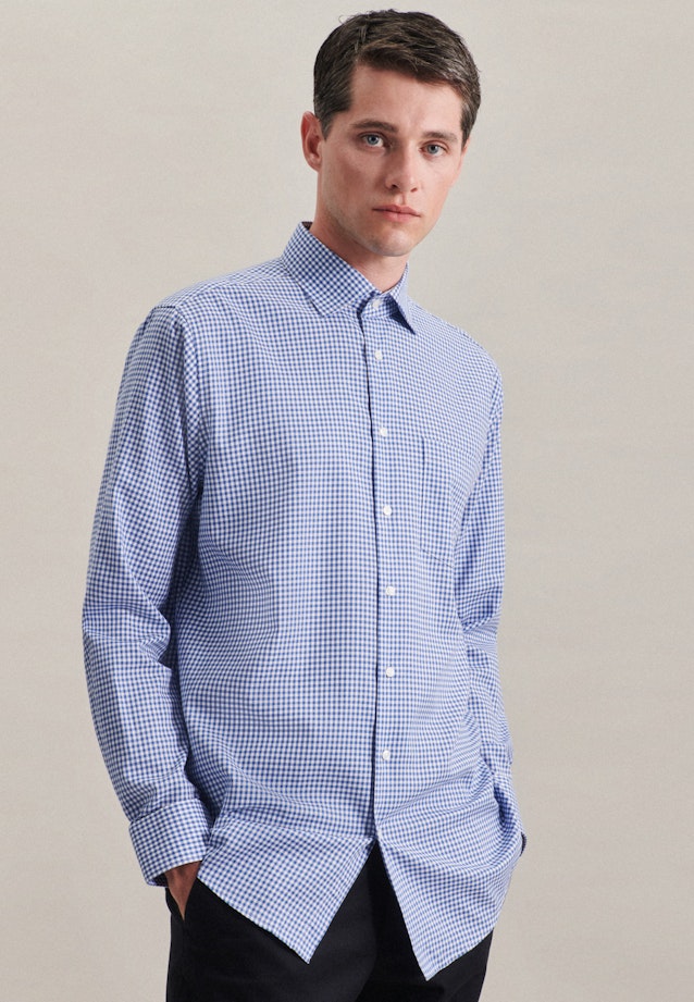 Regular Business Hemd Karo in Hellblau |  Seidensticker Onlineshop