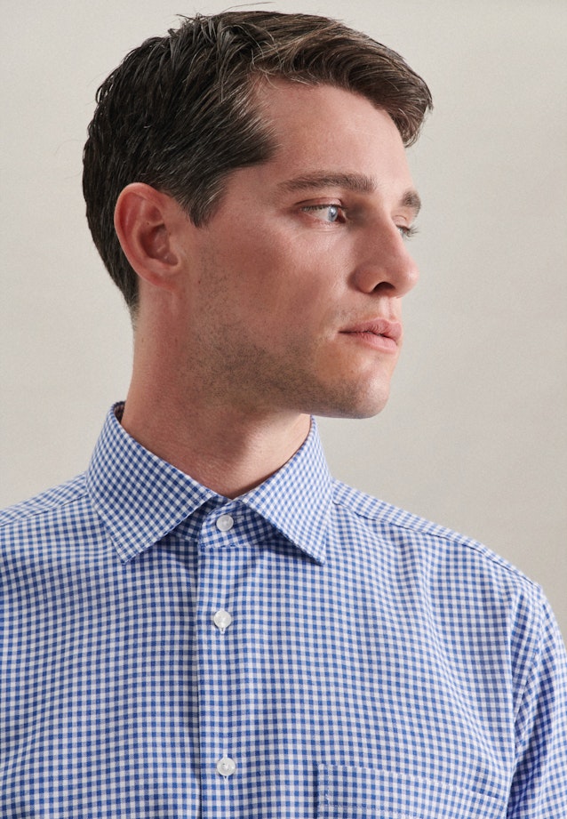 Regular Business Hemd Karo in Hellblau |  Seidensticker Onlineshop