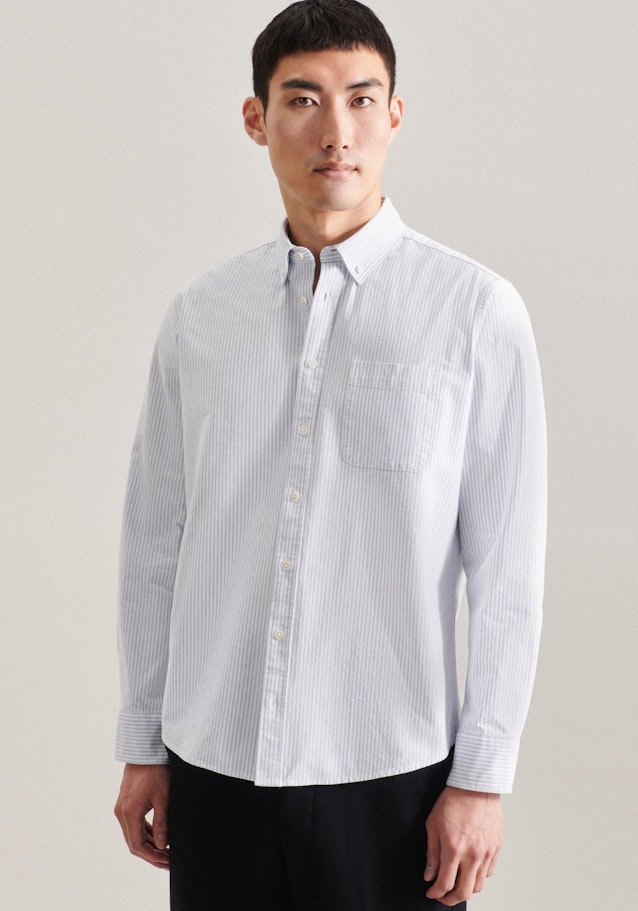 Casual Shirt in Regular with Button-Down-Kraag in Lichtblauw | Seidensticker Onlineshop