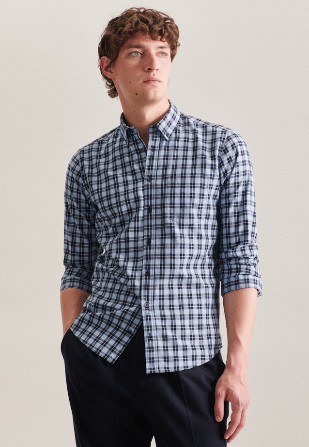 Regular Casual shirt Check in Light Blue |  Seidensticker Onlineshop