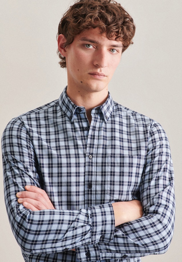 Regular Casual shirt Check in Light Blue |  Seidensticker Onlineshop