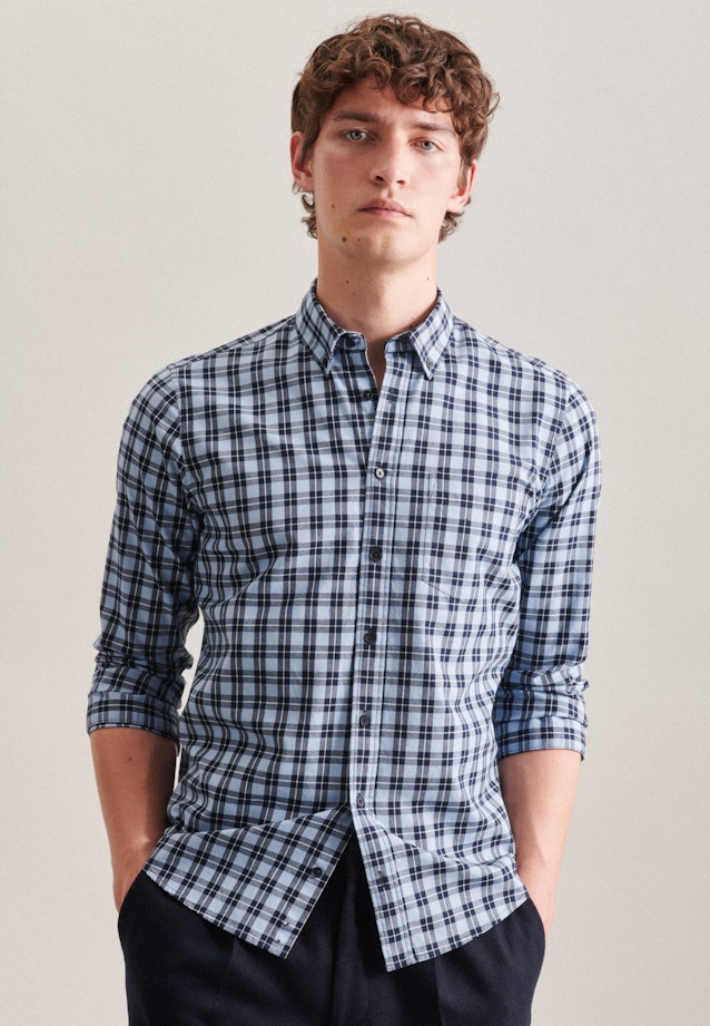 Regular Casual shirt Check in Light Blue |  Seidensticker Onlineshop