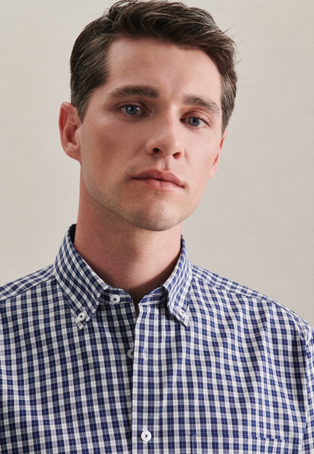 Regular Chemise d'affaires carreaux in Bleu Foncé |  Seidensticker Onlineshop