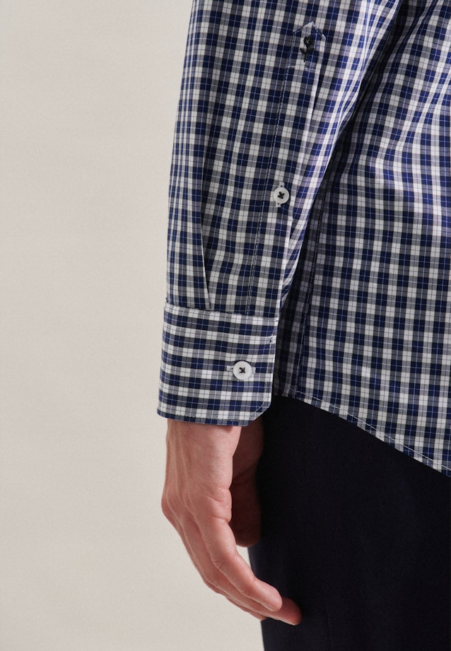Regular Chemise d'affaires carreaux in Bleu Foncé |  Seidensticker Onlineshop