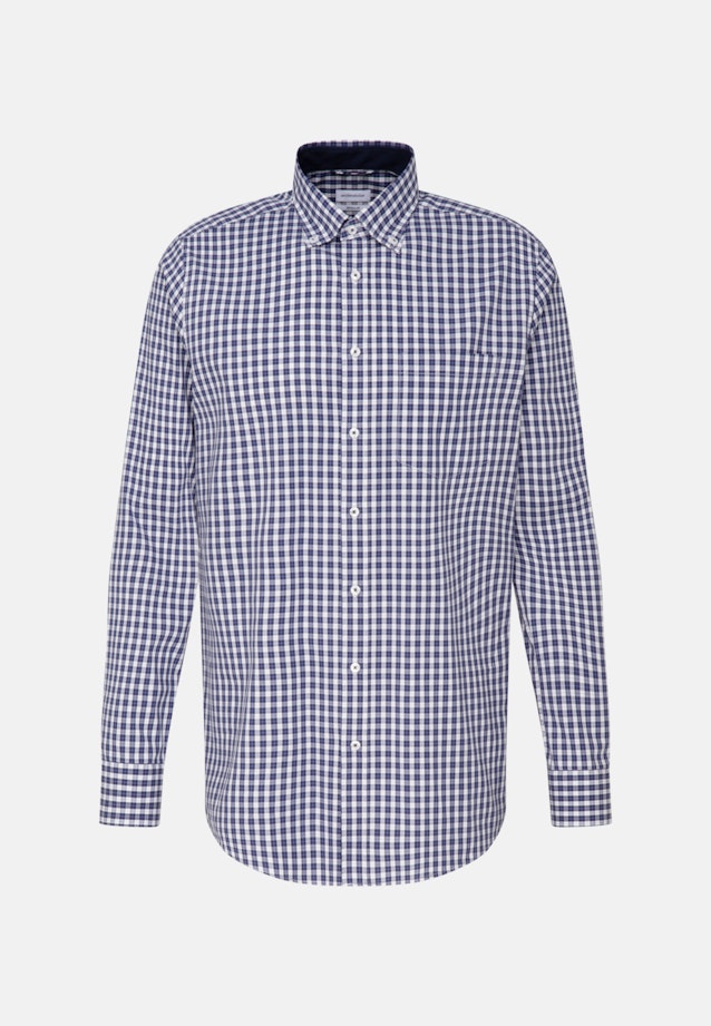 Bügelfreies Popeline Business Hemd in Regular mit Button-Down-Kragen in Dunkelblau |  Seidensticker Onlineshop