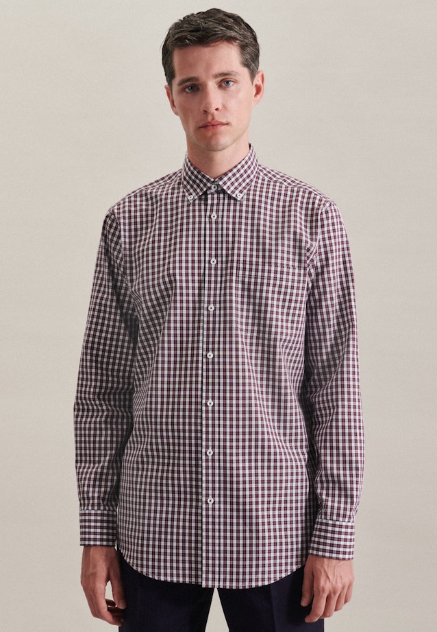 Regular Business shirt Check in Red |  Seidensticker Onlineshop