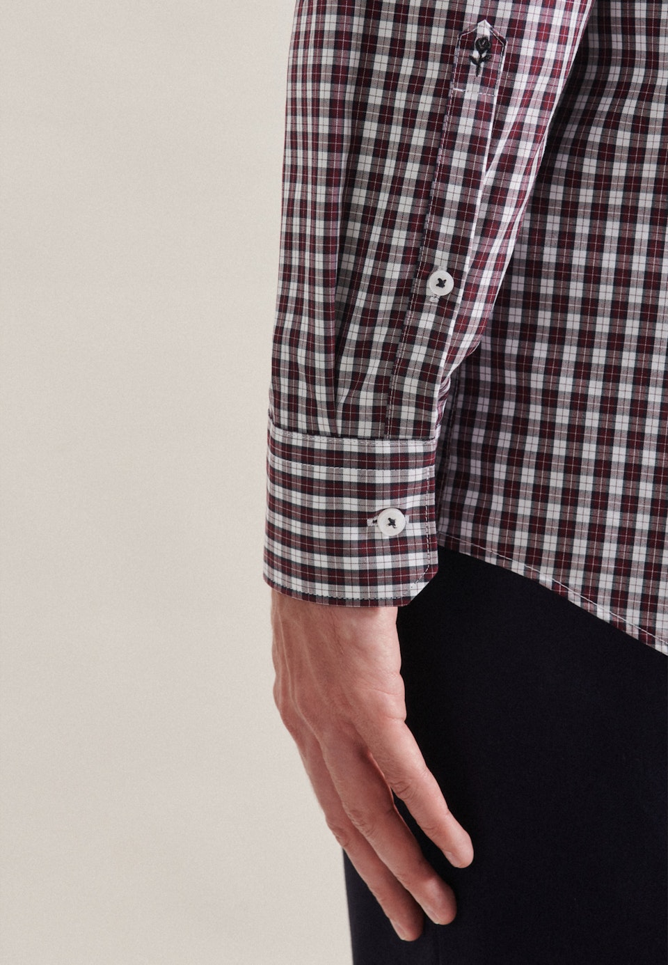 Bügelfreies Popeline Business Hemd in Regular mit Button-Down-Kragen in Rot |  Seidensticker Onlineshop
