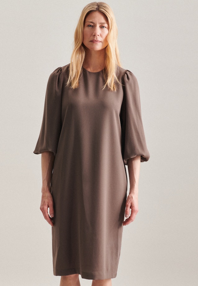 Krepp Midi Kleid in Braun | Seidensticker Onlineshop