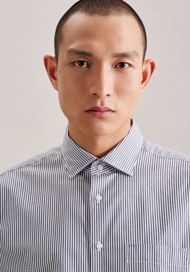 Easy-iron Twill Business Shirt in Regular with Kent-Collar in Dark Blue |  Seidensticker Onlineshop