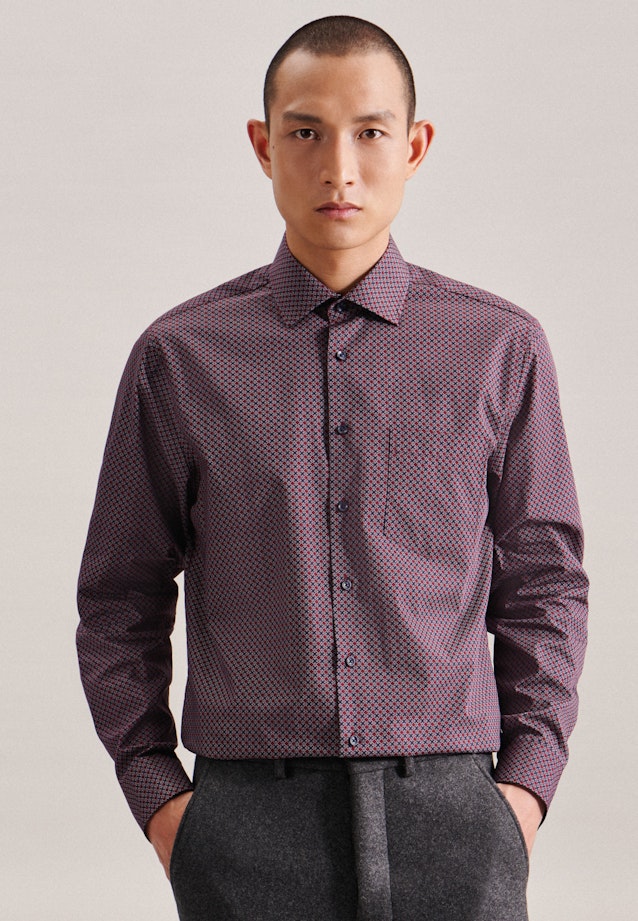 Regular Business shirt Print in Red |  Seidensticker Onlineshop