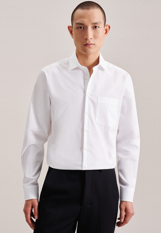 Regular Chemise Business Uni in Blanc |  Seidensticker Onlineshop