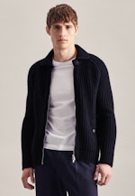 Long sleeve Knit Jacket in Dark Blue |  Seidensticker Onlineshop