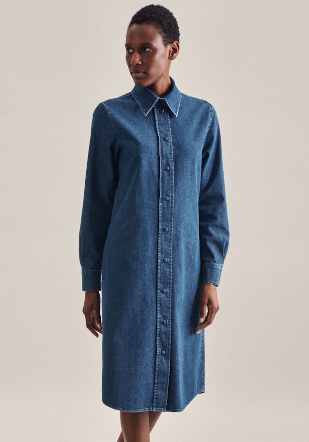 Robe Regular Manche Longue in Bleu Foncé |  Seidensticker Onlineshop