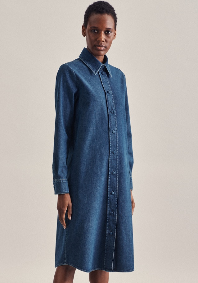 Robe Regular Manche Longue in Bleu Foncé |  Seidensticker Onlineshop