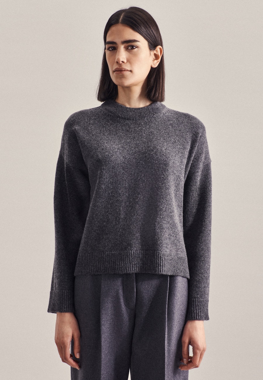 Rundhals Pullover Regular Fit in Grau |  Seidensticker Onlineshop