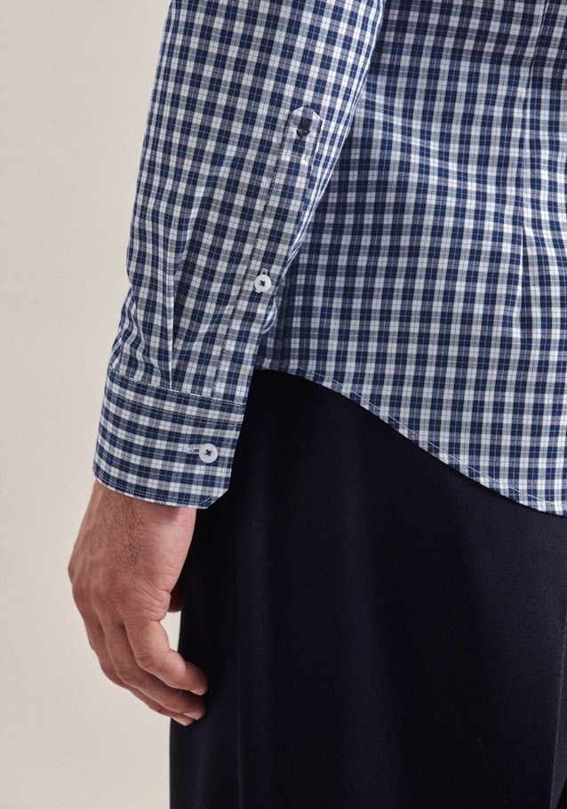 Non-iron Poplin Business Shirt in X-Slim with Button-Down-Collar in Dark Blue |  Seidensticker Onlineshop