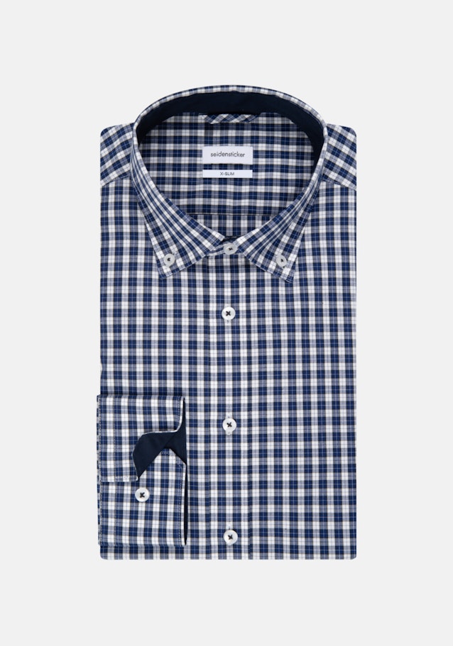 Non-iron Poplin Business Shirt in X-Slim with Button-Down-Collar in Dark Blue |  Seidensticker Onlineshop