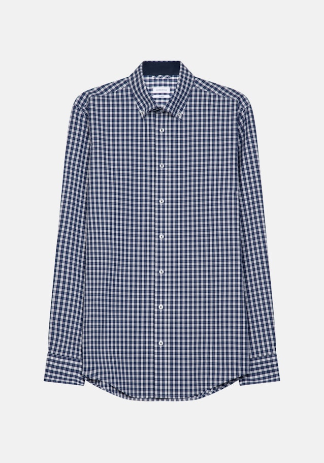 Non-iron Popeline Business overhemd in X-Slim with Button-Down-Kraag in Donkerblauw |  Seidensticker Onlineshop