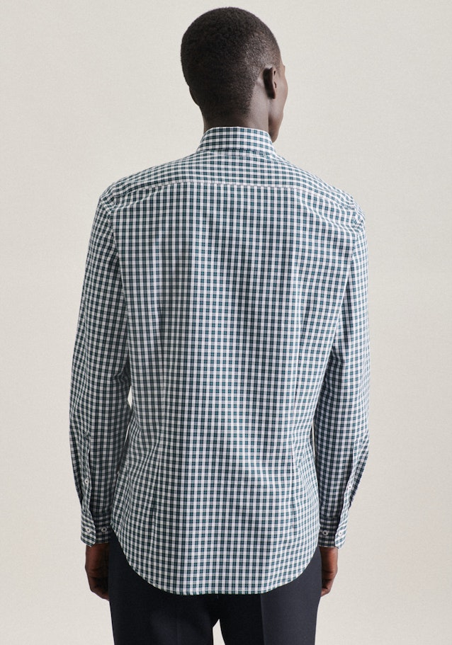 Non-iron Popeline Business overhemd in X-Slim with Button-Down-Kraag in Groen |  Seidensticker Onlineshop