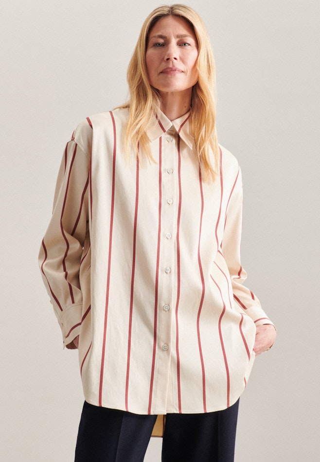 Long sleeve Twill Long Blouse in Ecru | Seidensticker Onlineshop