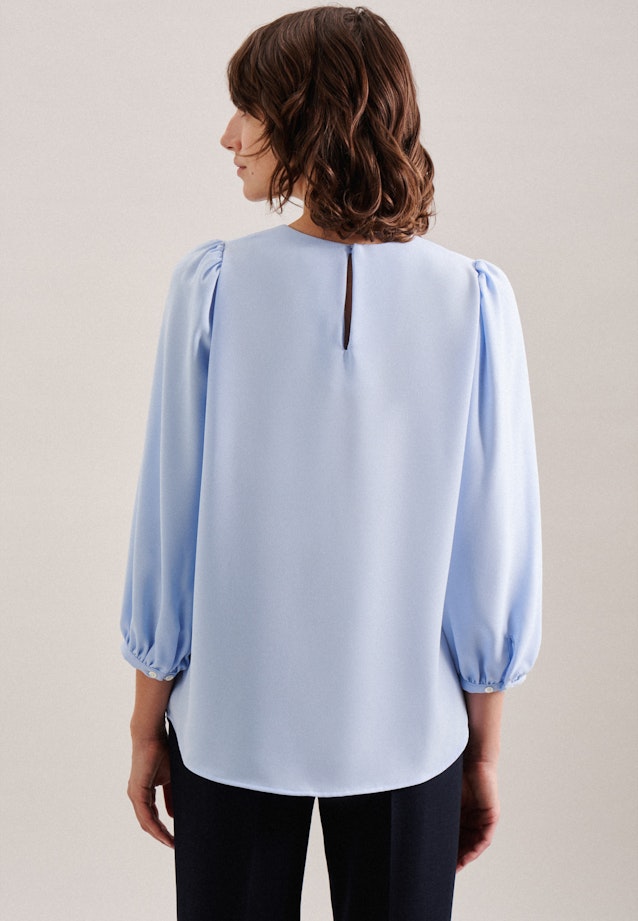 7/8-sleeve Crepe Shirt Blouse in Light Blue | Seidensticker Onlineshop
