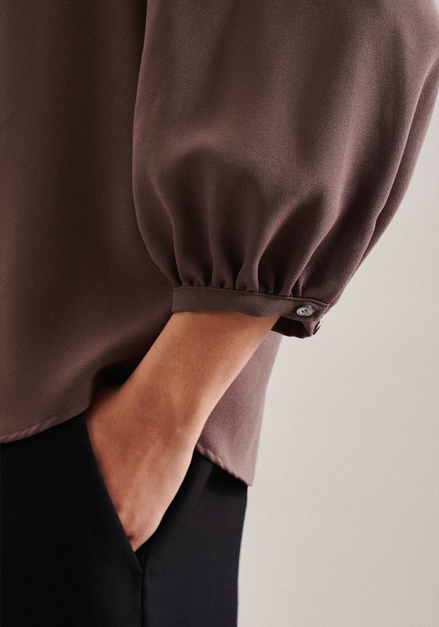 7/8-Arm Krepp Shirtbluse in Braun |  Seidensticker Onlineshop