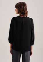 7/8-Arm Krepp Shirtbluse in Schwarz |  Seidensticker Onlineshop