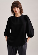 7/8-Arm Krepp Shirtbluse in Schwarz |  Seidensticker Onlineshop