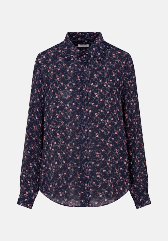 Long sleeve Crepe Shirt Blouse in Dark Blue |  Seidensticker Onlineshop