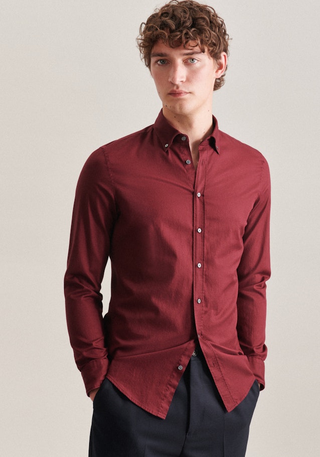 Twill Business Hemd in Slim mit Button-Down-Kragen in Rot | Seidensticker Onlineshop