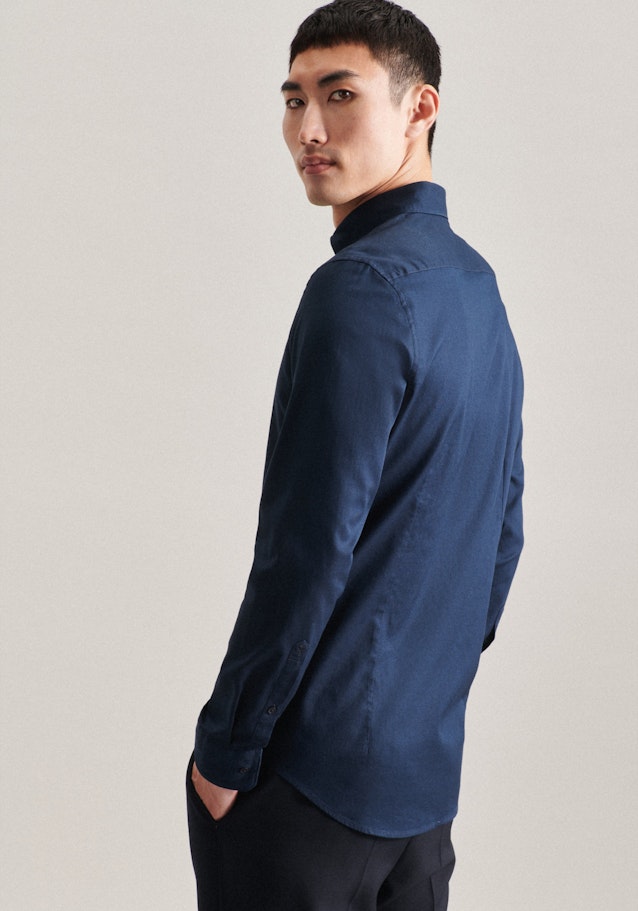 Business Shirt in Slim with Button-Down-Collar in Dark Blue | Seidensticker Onlineshop