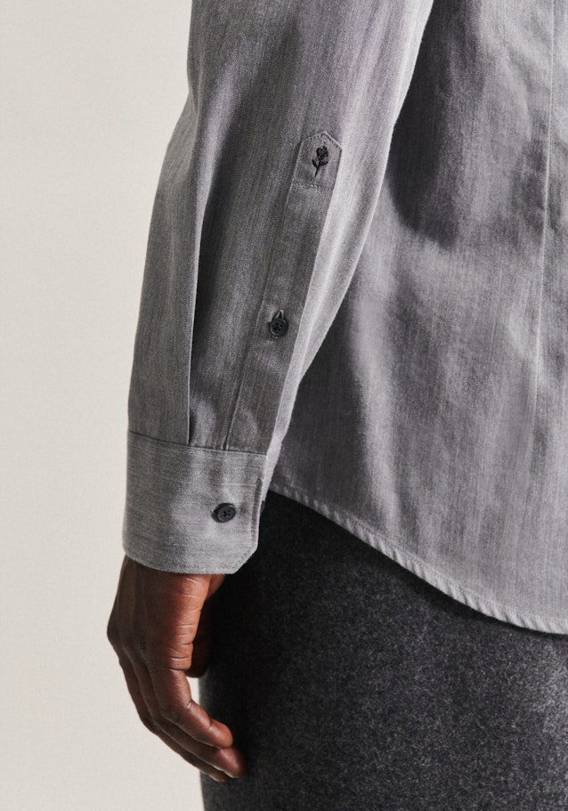 Business Shirt in Slim with Button-Down-Collar in Grey |  Seidensticker Onlineshop