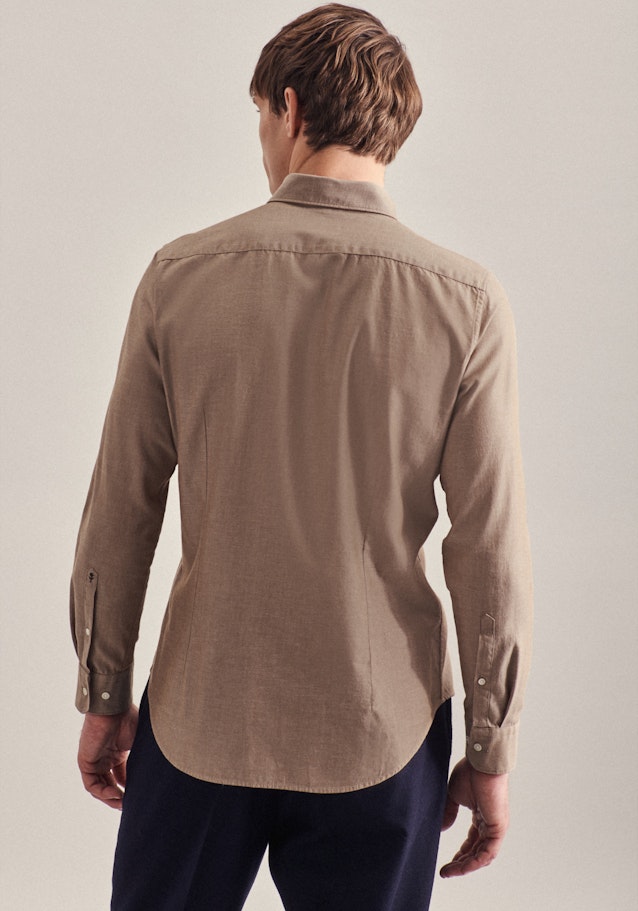 Twill Business Hemd in Slim mit Button-Down-Kragen in Braun | Seidensticker Onlineshop