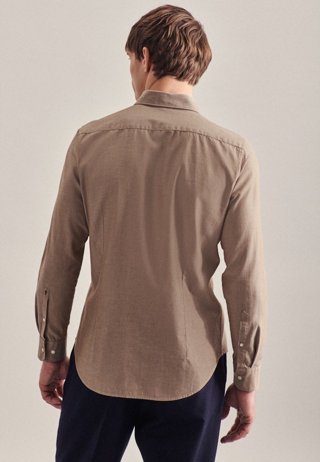 Business overhemd in Slim with Button-Down-Kraag in Bruin | Seidensticker Onlineshop