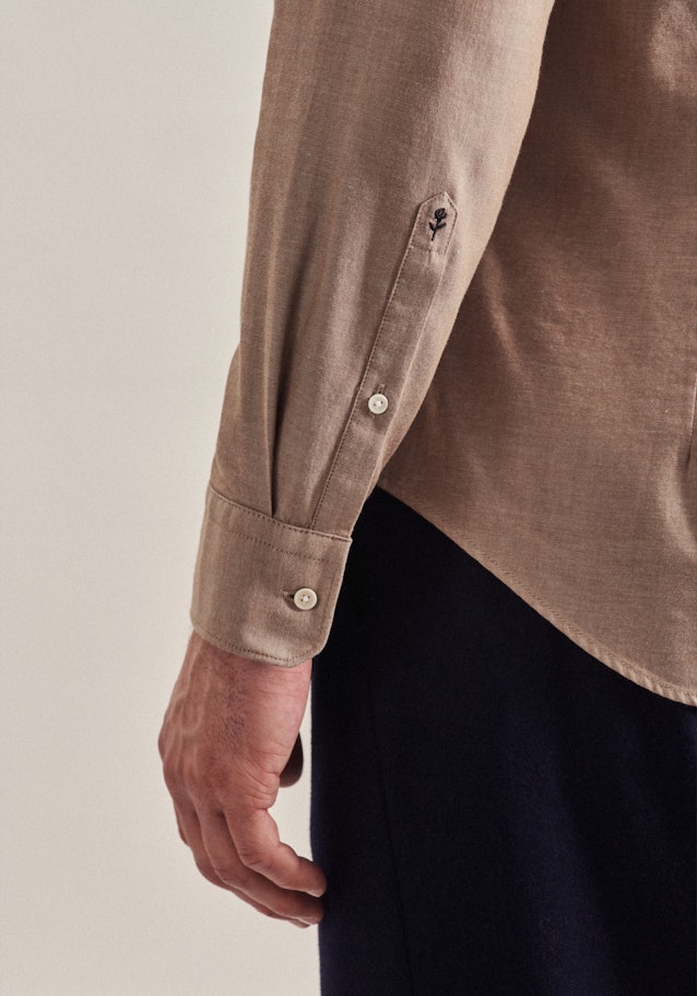 Business overhemd in Slim with Button-Down-Kraag in Bruin |  Seidensticker Onlineshop
